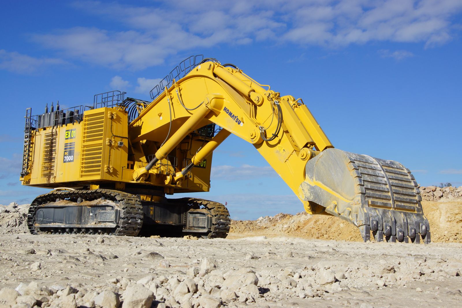 Heavy equipment working at an infrastructure site